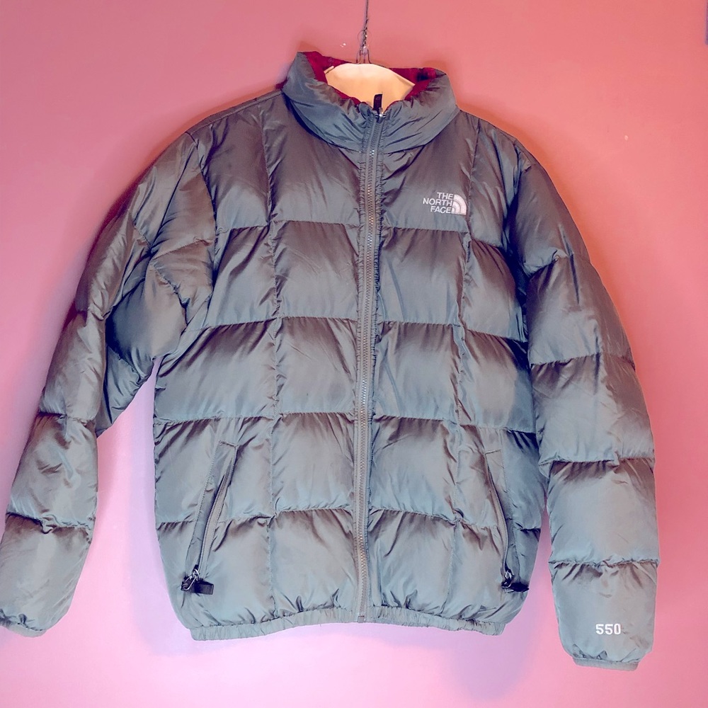 The North Face 550 fill down reversible puffer jacket
